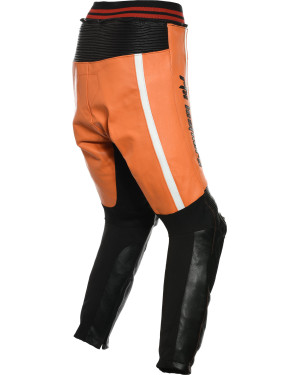 RTX Akira Orange Leather Motorcycle Trouser Pant 
