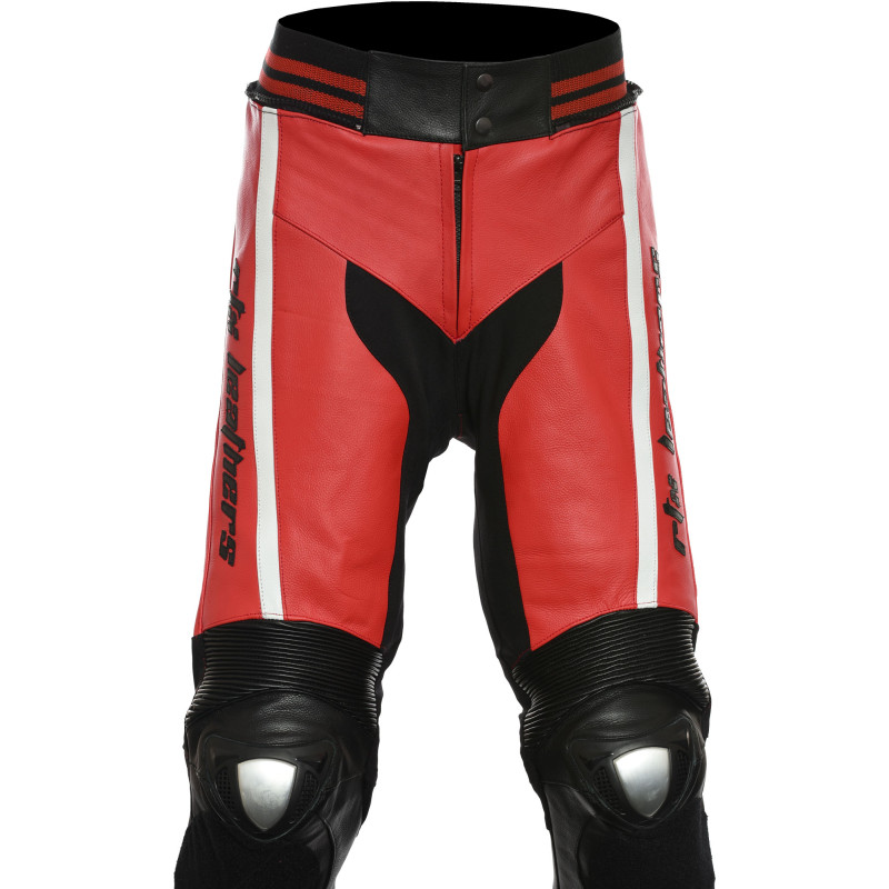 RTX Akira Red Leather Motorcycle Trouser Pant 