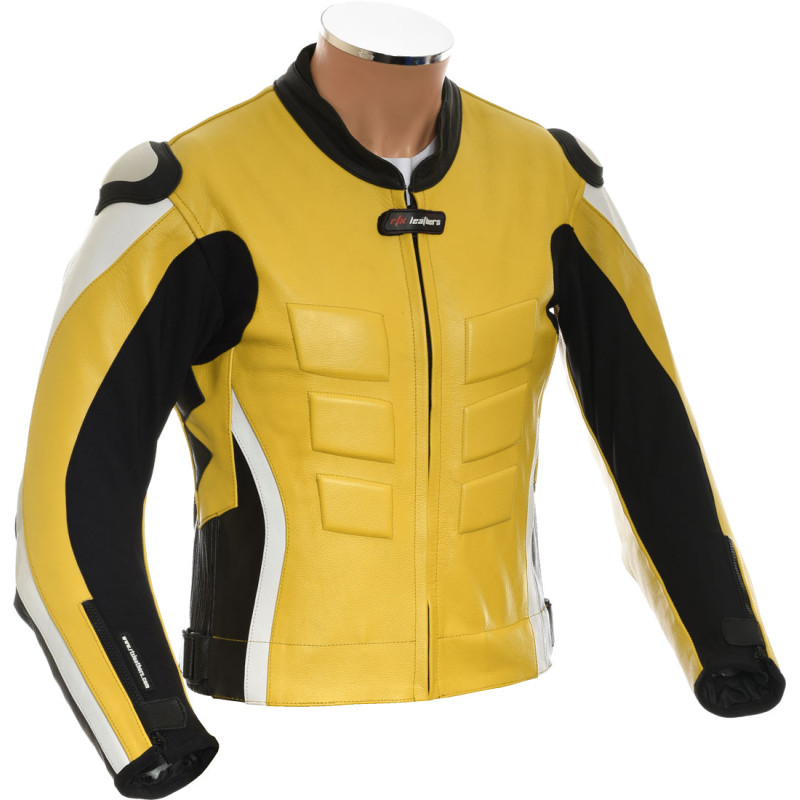 RTX AKIRA Yellow Leather Motorcycle Biker Jacket