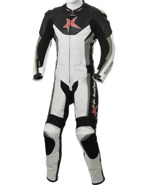 RTX Grey Arbiter Sports Biker One Piece Leather Suit
