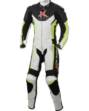 RTX Floro Green Arbiter Sports Biker One Piece Leather Suit