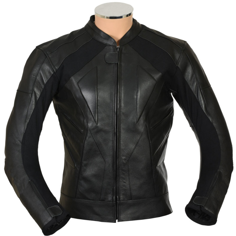 RTX Full Black Supersport Leather Motorbike Biker Jacket