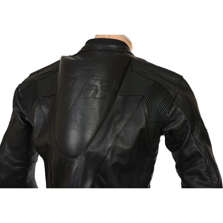 RTX Full Black Supersport Leather Motorbike Biker Jacket