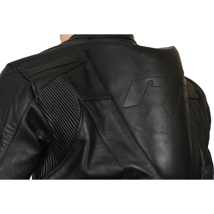 RTX Full Black Supersport Leather Motorbike Biker Jacket