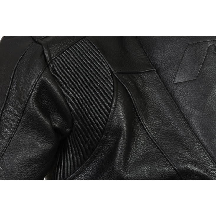 RTX Full Black Supersport Leather Motorbike Biker Jacket