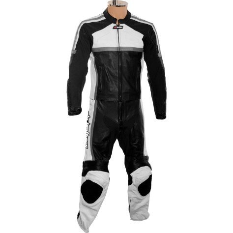 RTX Classic Sport GREY Racing Leather Motorcycle Suit