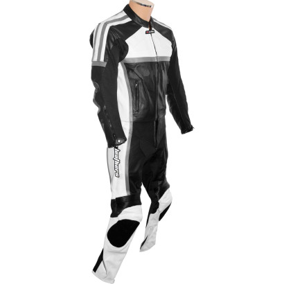 RTX Classic Sport GREY Racing Leather Motorcycle Suit