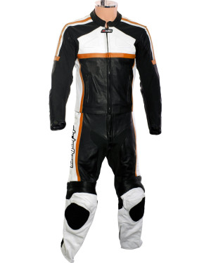 RTX Classic Sport ORANGE Racing Leather Motorcycle Suit