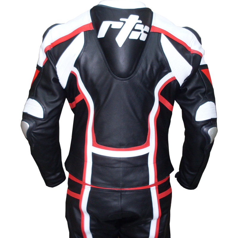 RTX Contender Black Leather Motorcycle Suit