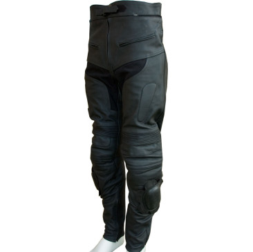 RTX Raven Black Matt Leather Vented Motorcycle 2 Piece Suit