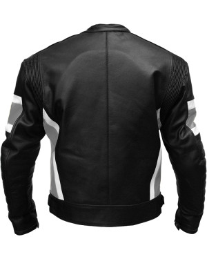 RTX Dark Knight Grey Cruiser Leather Biker Jacket 