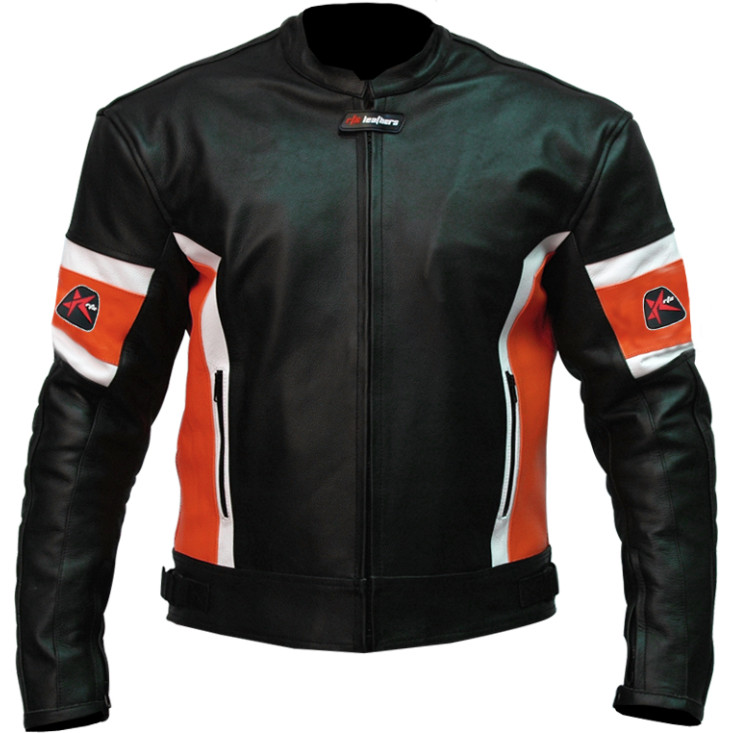RTX Dark Knight Red Cruiser Leather Biker Jacket 