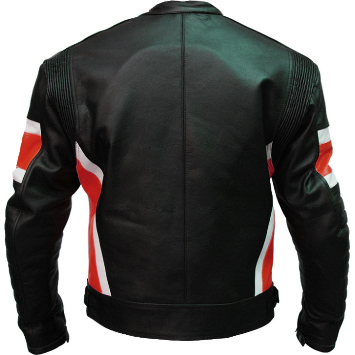 RTX Dark Knight Red Cruiser Leather Biker Jacket 