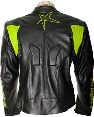 RTX Force One Floro Black Leather Biker Jacket
