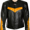 RTX Force One Orange Black Leather Biker Jacket