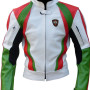 RTX Italia Tri Colour Leather Motorcycle Jacket