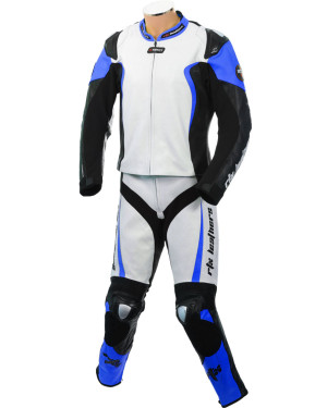 RTX Katana Sports Blue Kangaroo Leather 2 Piece Motorcycle Suit
