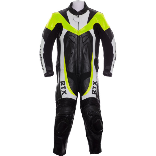 RTX F1 Junior Kids Racing Biker Floro Yellow Leathers