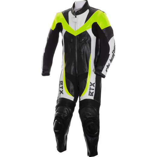 RTX F1 Junior Kids Racing Biker Floro Yellow Leathers