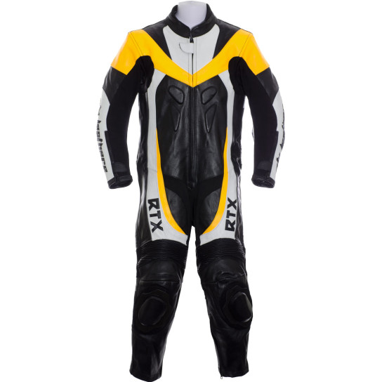 RTX F1 Junior Kids Racing Biker Yellow Leathers