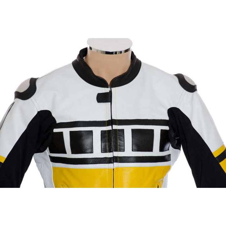 RTX Laguna Seca Edition Speedlock Yellow Motorcycle Leather Biker Jacket