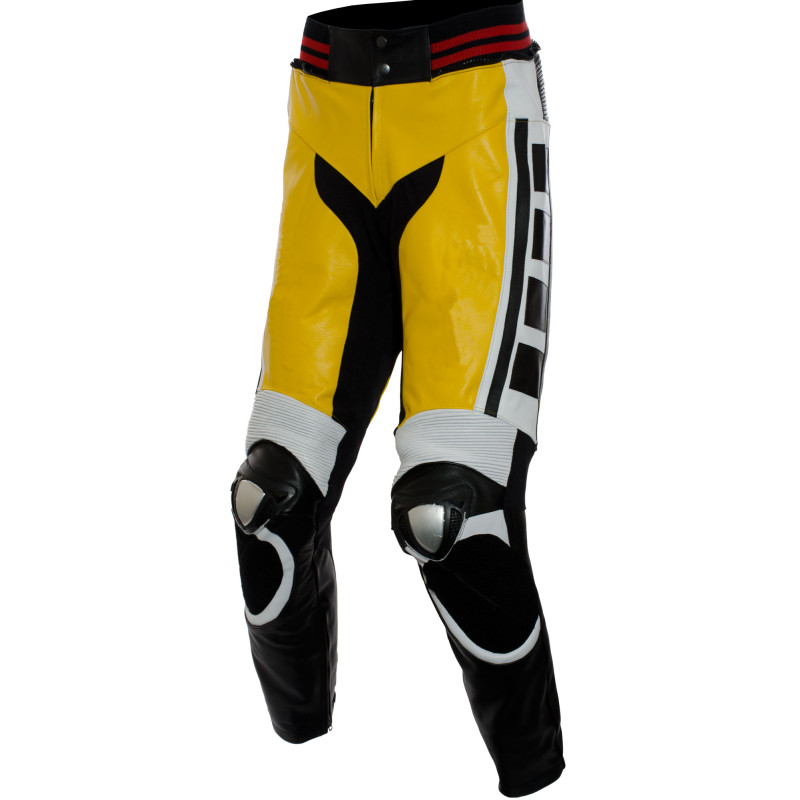 RTX Leguna Seca Edition Speedblock Yellow Leather Biker Trouser Pant