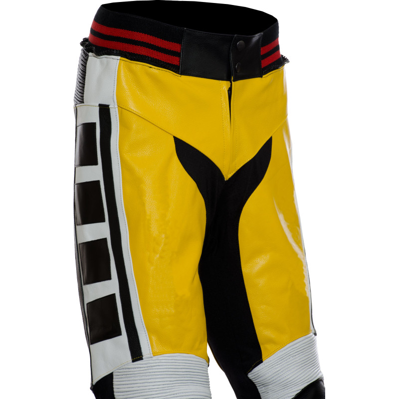 RTX Leguna Seca Edition Speedblock Yellow Leather Biker Trouser Pant