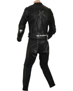 RTX Panther Black 2 Piece Motorcycle Racer Leathers