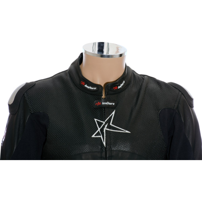 SALE - RTX Panther Black Sports Biker Race Leather Suit