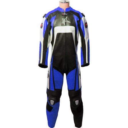 RTX Raptor Pro Blue Motorcycle Leather Biker Suit