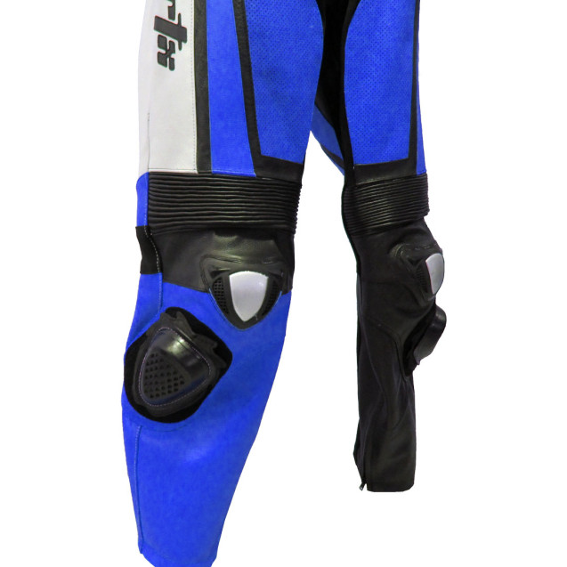 RTX Raptor Pro Blue Motorcycle Leather Biker Suit