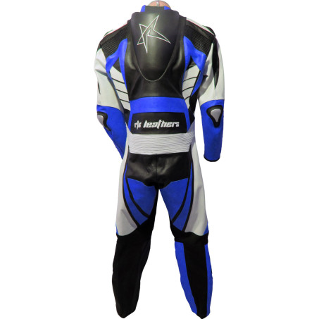 RTX Raptor Pro Blue Motorcycle Leather Biker Suit