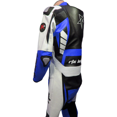 RTX Raptor Pro Blue Motorcycle Leather Biker Suit
