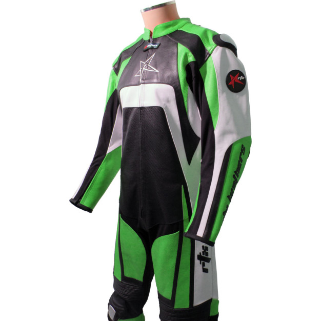 RTX Raptor Pro Green Motorcycle Leather Suit