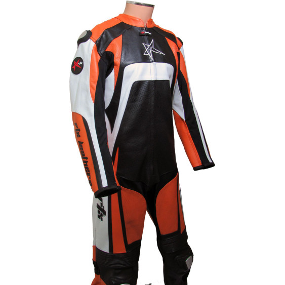 RTX Raptor Pro Orange Motorcycle Leather Suit