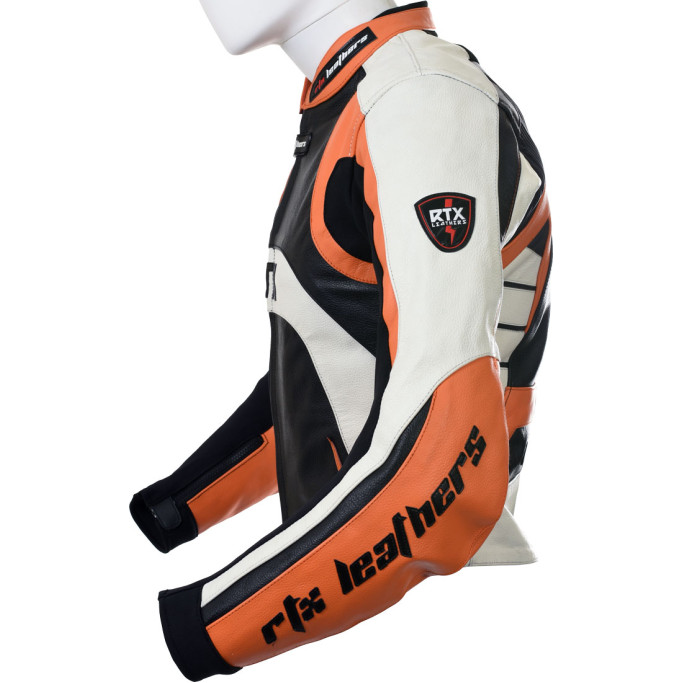 Raptor Orange Motorcycle Leather Biker Jacket