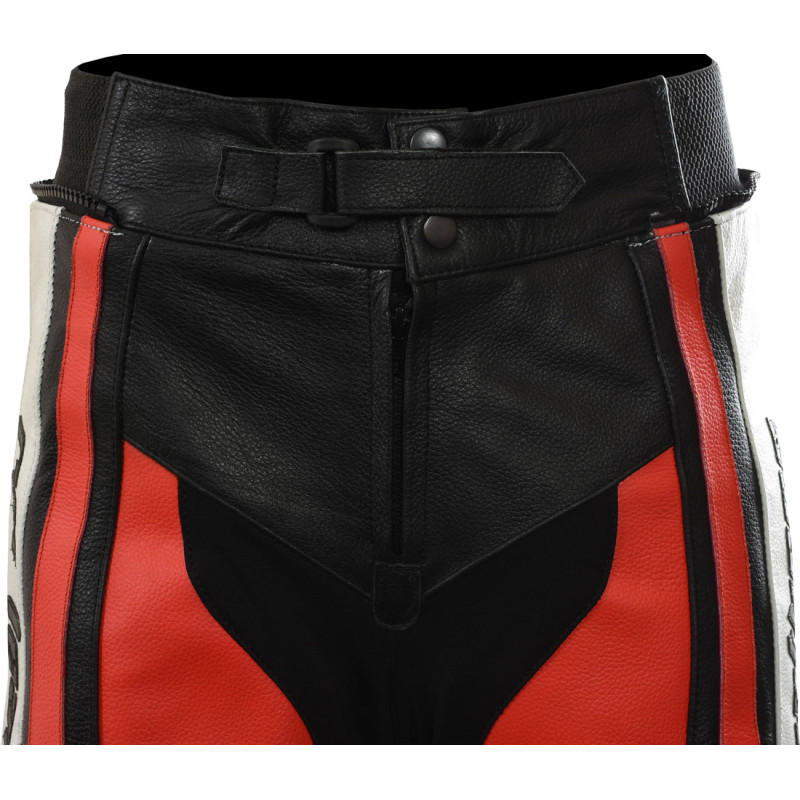 Raptor Red Motorcycle Leather Biker Trouser