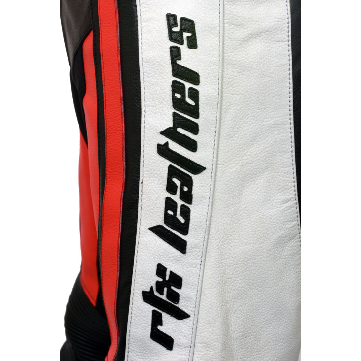 Raptor Red Motorcycle Leather Biker Trouser