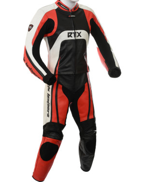 Raptor Red Motorcycle 2pc Racing Leather Suit