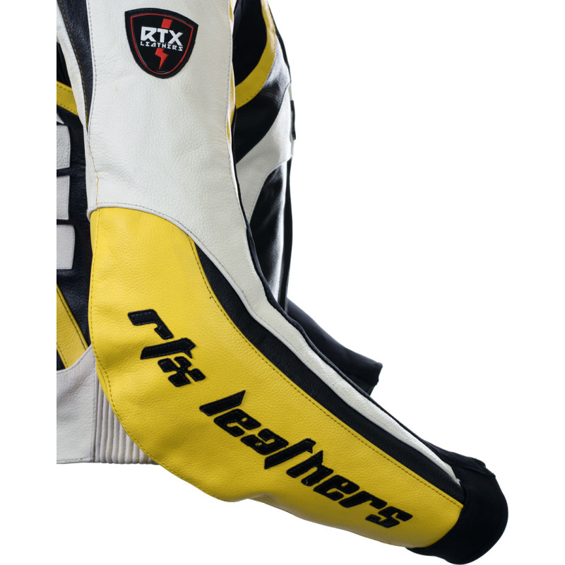 Raptor Yellow Motorcycle Leather Biker Jacket