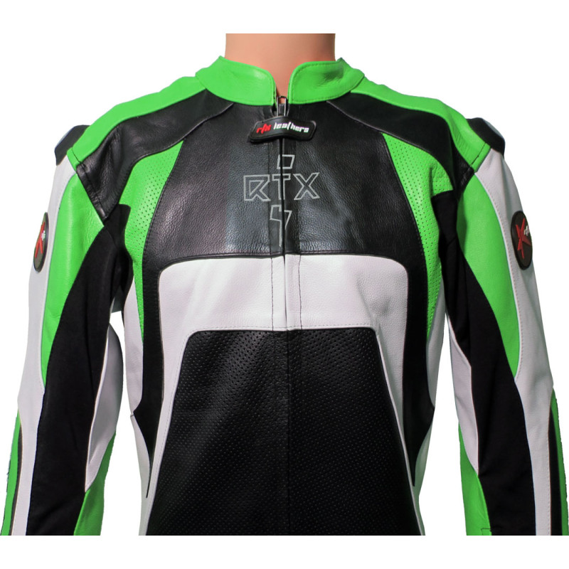 RTX Raptor Pro Green Motorcycle Racing Leather Suit