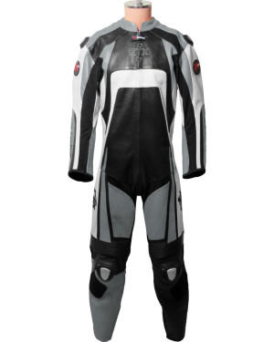 Raptor Grey Motorcycle Racing Leather Suit