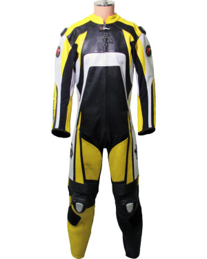 Raptor Yellow Black Motorcycle Racing Leather Biker Suit