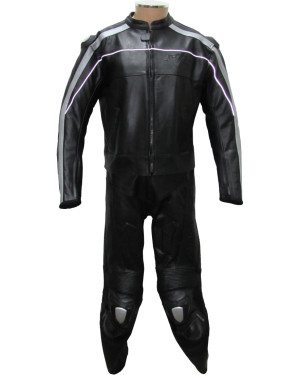 RTX Retro Classic Black Leather Motorcycle Suit