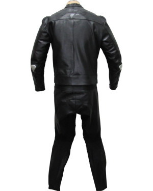 RTX Retro Classic Black Leather Motorcycle Suit