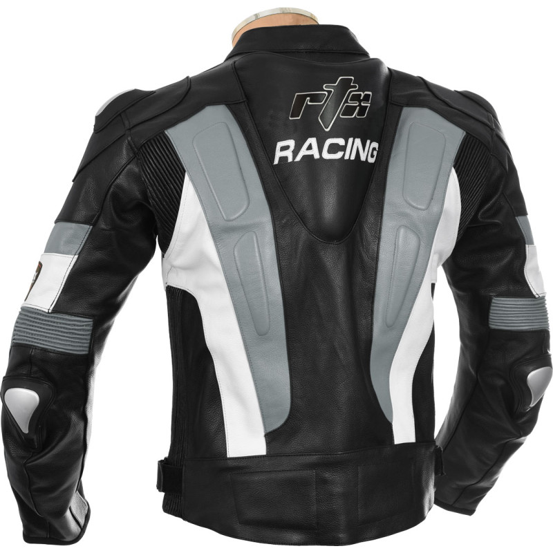 RSV Grey Sports Biker Leather Motorcycle Jacket