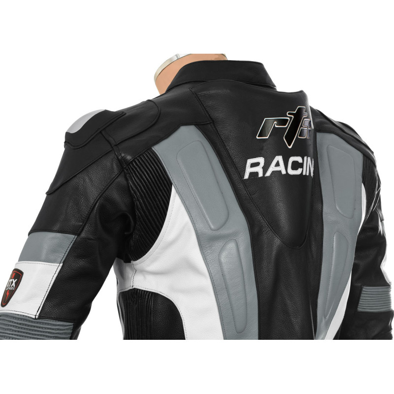 RSV Grey Sports Biker Leather Motorcycle Jacket