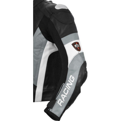 RSV Grey Sports Biker Leather Motorcycle Jacket