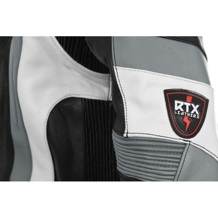 RSV Grey Sports Biker Leather Motorcycle Jacket