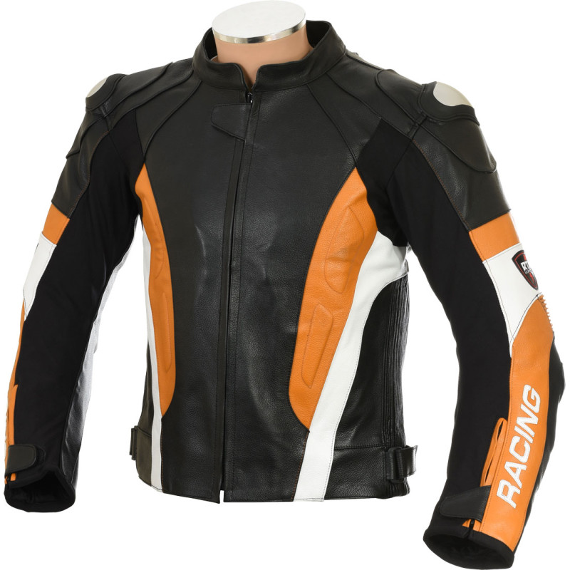 RSV Orange Sports Biker Leather Motorcycle Jacket